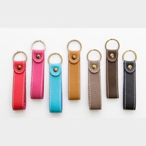 컬러가죽 열쇠고리 자동차키링 열쇠고리선물 핸드백키링 키고리 커플선물 심플키링 차량열쇠고리 단체선물, 1개, 오렌지