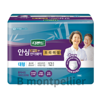 디펜드 남녀공용 프리미엄 안심플러스 언더웨어 성인기저귀 대형, 0 105호이상/대형, 12매입, 1개