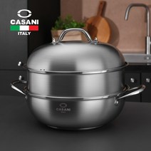 까사니 인덕션겸용 스테인레스 돔웍 28cm 찜냄비 만두 고구마 호빵 꽃게 윤스테이 수육 찜기 찜솥