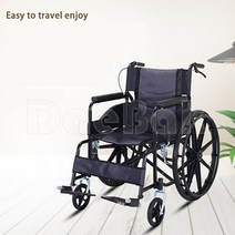 대박 경량 휠체어 수동 접이식 휴대용 환자용 노인용 병원용 장애인 가정용, 1개, 일체형 블루