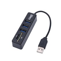 USB 허브 2.0 멀티 분배기 5 포트 OTG Hab TF SD 카드 리더 PC 컴퓨터 전화, 01 5 Port Black