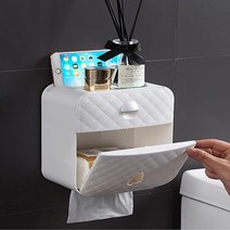 제이와이홀딩스 두루마리 휴지걸이 화장실 멀티 수납 선반, 1개, 화이트