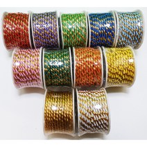 만들기재료/투톤꽈배기끈/9미터 롤 굵기4미리/, 4mm 하늘색(금줄)