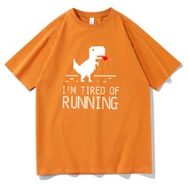 아두이노 Frontend 프로그래머 셔츠 Chrome Dino Geek 해커 코더 선물 웹 개발자 Tshirt Mens Cotton Tee I, 06 Orange_04 XL