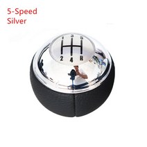 5 6 단 자동차 기어 시프트 노브 미니 R50 One D R52 R53 쿠퍼 S 3 도어 2001-2008 가죽 시프터 레버 핸드 볼펜 POMO MT, 5-Speed Silver, One Size