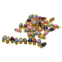 GHSHOP 보석 만들기 액세서리에 대 한 Rondelle 스페이서 비즈와 50pcs 다채로운 진주 매달려 매력 펜던트, 설명, 유리, 설명