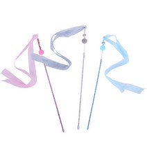 펫니멀리즘 고양이 장난감 깃털 낚싯대 오뎅꼬치, 리본끈 스틱