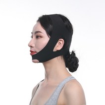 벌어진입 코골이 방지 수면 교정 벨트 수면중 입벌림 턱 압박 벤드, 마킹없는 검은 턱 노출_L
