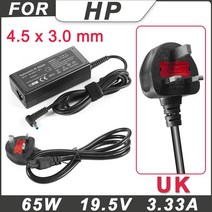65W 19.5V 3.33A 4.5*3.0mm 노트북 HP ZBook 15u G4 모바일 워크 스테이션 ProBook 450 455 G3 470 650 G2 655 246, [03] With UK Plug
