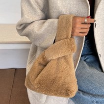 연이랜드 심플 모피 손가방 핸드백 토트백