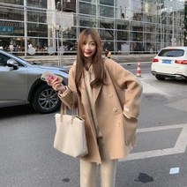블링앤수 로맨틱코디 여성 오버핏 하프 코트 IZZ025
