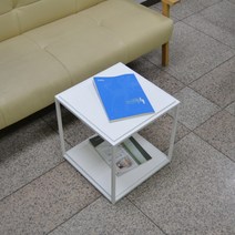 [아름이와다움이] 큐브 스틸테이블 소 화이트, 색상:화이트