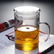 차우려내는 내열유리 루나티머그 녹차 꽃찻잔 허브티잔 400ml, 1. 올리브 티머그(300ml)