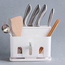 키밍 칼꽂이 정리블럭 칼블럭 다기능 수저수납통 H2943, 화이트