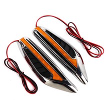 leepee 1 쌍 12v 3w 46 led 자동차 사이드 턴 신호 조명 램프 블레이드 모양 스타일링 액세서리, 빨간 빛