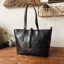 빈티지 가방 틈새 디자인 레트로 럭셔리 정품 가죽 대용량 토트 백 여성용 패션 휴대용 숄더백