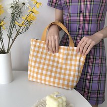 미니 벨벳 체크 무늬 백 가방
