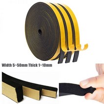 차음재 방음재 흡음재 고무 자체 접착 스폰지 씰 스트립 폭 5 ~ 50mm 두께 1 10mm EVA 블랙 폼 충돌 방지 개스킷, Width 18mm, Thick 1.5mmLength 5m