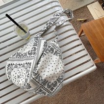 에이치플러스몰 연예인 반다나 페이즐리 에코백 에스닉 가방 호보백