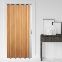EKMALL 자바라 홀딩도어 편개 싱글패턴 내추럴오크 가로사이즈 140cm x 세로선택