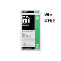 일동제약 남성 종합 멀티비타민 앤 미네랄 올인원 이뮨 zma 아연 마그네슘 비타민b6 홍삼 마카 토마토 비오틴 고함량 40대 50대 60대 중년 실버 포맨 추천 식약처 식약청 인증, 3box 3개월분 남성용, 민쓰네가게 1box당 1000mg X 60정