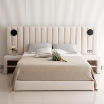 센스 호텔식 평상형 침대프레임 퀸 킹 라지킹 이스턴킹 호텔형 침대세트, 라지킹 1700, 라이트그레이, 침대+은하수 속 평화 매트리스