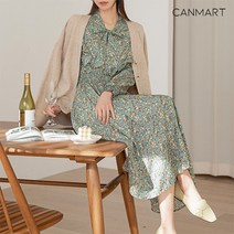 [캔마트]프리지아리본원피스 C011742/로맨틱/패턴/리본디테일