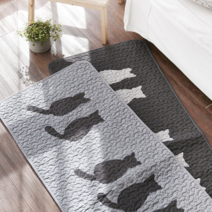 모던 고양이 퀼팅 목화솜 주방매트(2color), 그레이