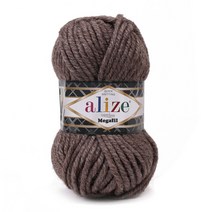 마마니트 10+1 알리제 슈퍼라나 메가필 털실, 240 초코브라운