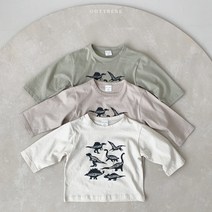 콩알옹알 공룡 화석 봄 실켓 티셔츠 1세 - 7세 아기 유아 아동 여아 남아 긴팔티 랍바티