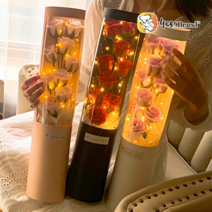 LED 비누 꽃다발 졸업식 입학식 발렌타인데이 화이트데이 선물 꽃 졸업 입학 생일 여친 프로포즈 기념일, 01.LED 장미꽃다발-레드
