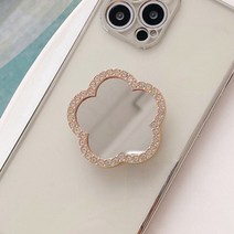다왕 rPK003 다섯잎 플라워 큐빅 프레임 거울 스마트톡, (골드)