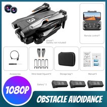 완구용드론 Z908 프로 드론 전문 4K HD 카메라 미니 4 광학 흐름 현지화 3 면 장애물 회피 쿼드콥터 장난감, 09 Black 1080P 3B