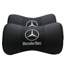 오토데코 벤츠(BENZ) 차량용 목쿠션 기능성 목베개 가죽쿠션 벤츠 악세사리, 벤츠 가죽목쿠션:블랙(낱개1개가격)