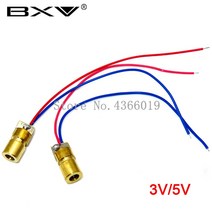 100pcs 레이저 다이오드 650nm 6mm 5V 5mW 조정 도트 모듈 적색 구리 헤드 3v, 02 5V