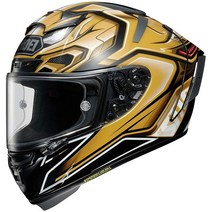 Shoei X-Fourteen Aerodyne 헬멧 (스몰) (골드/블랙), GOLD/BLACK