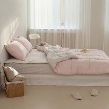 알러지케어 스트라이프 먼지없는 마이크로화이바 차렵이불 패드세트 SS/Q