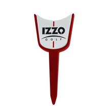 Izzo Golf 싱글 프롱 골프 디봇 수리 도구 - 볼 마커가 있는 레드 골프 피치 마크 수리 도구