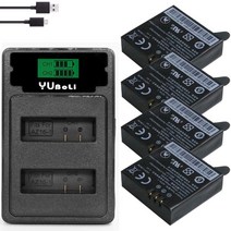 원래 Xiaomi 이순신 II 4k 배터리 AZ16-1 + 라이트 360 VR 액션 카메라에 대한 LED 듀얼 충전기., 01 charger and 4battery