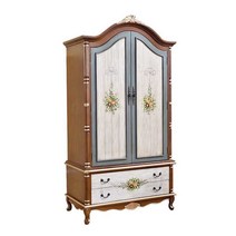 아메리칸 더블 도어 원목 복고풍 엔틱 옷장 장롱 침실, I