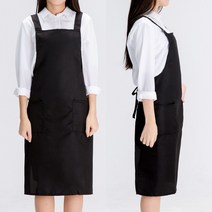 데코에버 심플앞치마 롱 사이즈 남자, 블랙