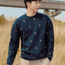 탑텐 22 FW 남자 소프트터치 패턴 텍스쳐 라운드 니트 DGP