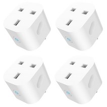 와이파이플러그 와이파이스위치 ATHOM Homekit 영국 WiFi 소켓 타이밍 Siri 음성 원격 제어 플러그 16A 홈 오토메이션, [01] 영국 플러그, [03] 4 PCS Homekit