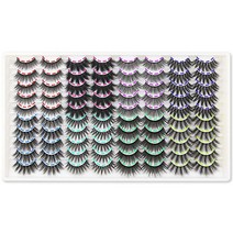 HANWENER 인조 속눈썹 40쌍 8가지 스타일 혼합 도매 20MM 6D 폭신한 볼륨 드라마틱한 인조 밍크 속눈썹 팩