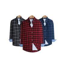 레이지옴므 남자 빅사이즈 슬림핏 캐주얼 체크 남방