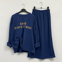 긴팔 투피스 스커트 세트 여성 긴팔티 밴딩치마 H라인 롱스커트 캐주얼룩