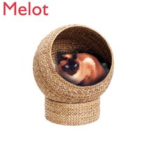 수제짠 고양이 둥지 바나나 잎 겨울 침대 등반 프레임 방 집 애완 동물 사계절 유니버설