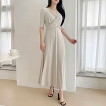 러블리아미에 / 아미에 /스판 꼬임 플레어 롱 원피스 2color