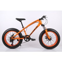 산악자전거 MTB 경량 변속 광폭 mtb자전거 20인치 4.0 팻 타이어 산악 비치 크루저 7212427 가변 속도 탄소강 디스크 브레이크 빅 휠, 주황색, 27