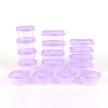 꼬망뜨 냉장고 정리 밀폐 용기 퍼플 국내생산- 냉장실용, 냉장실용 16종세트